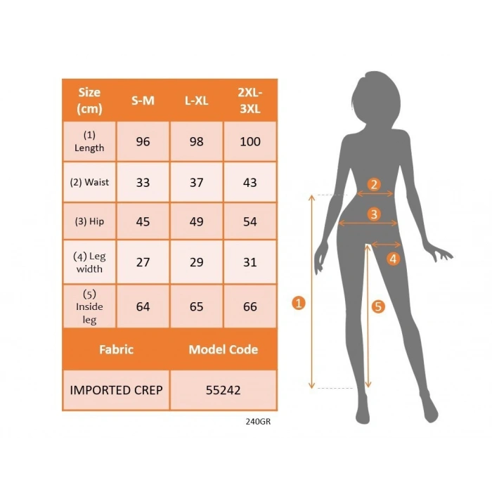 Kadın Yüksek Bel önden Nervürlü Ve Fermuarlı Yandan Dantelli Ithal Krep Pantolon