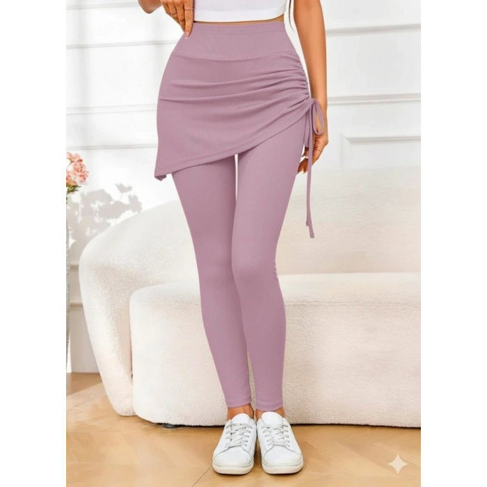 Kadın Yüksek Bel Yandan Büzgülü Alttan Uzun Kaşkorse Tayt Etek