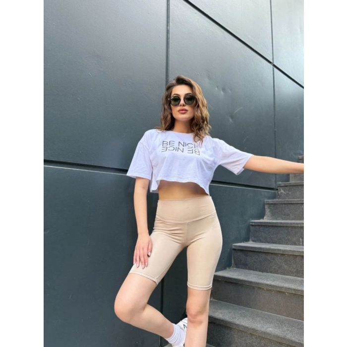 Kadın Yüksek Ben Toparlayıcı Sort Tayt