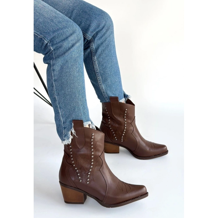 Matin Acı Kahve Cilt Topuklu Bot