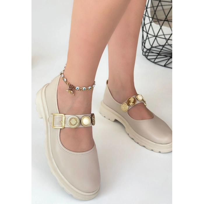 Okira Bej Cilt Oxford Ayakkabı