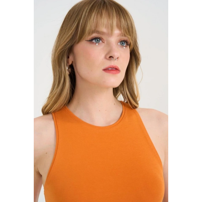 Örme Bisiklet Yaka Atlet - Fıstık Yeşili