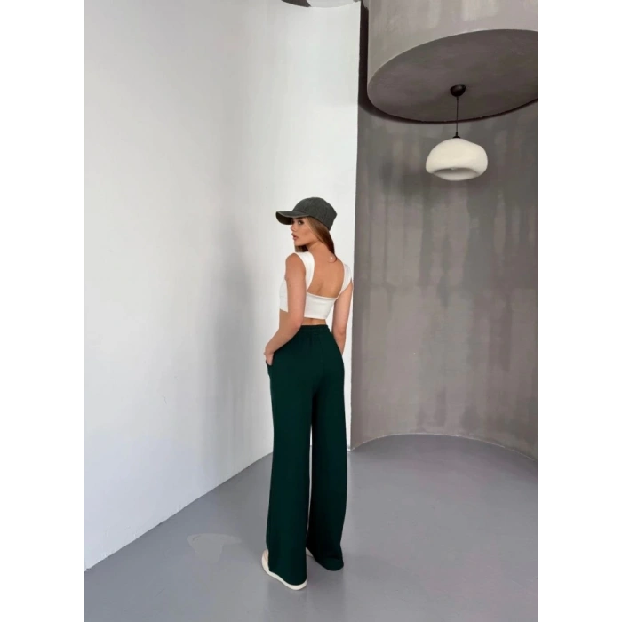 Osy Modal Yumuşak Dokulu Kumaş Nakış Işlemeli Rahat Bol Paça Eşofman Pantalon - Siyah