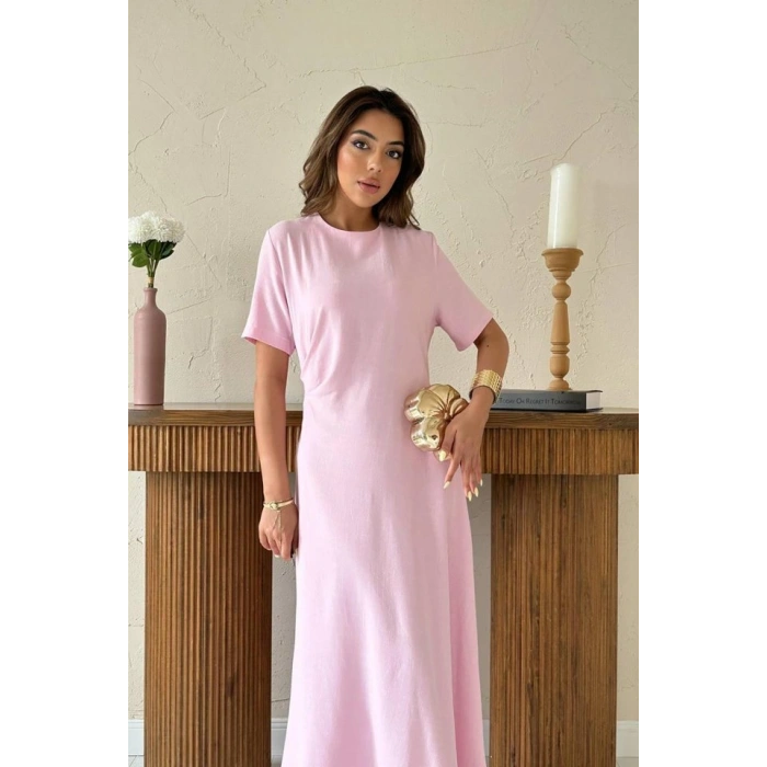 Bebe Mavi Pileli Bisiklet Yaka Elbise