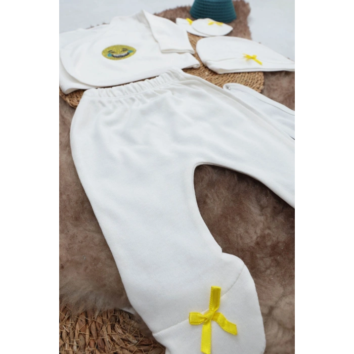 Sema Baby 5 Parça Gülen Surat Hastane Çıkışı Zıbın Seti 0-3 Ay