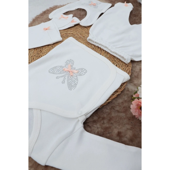 Sema Baby 5 Parça Hastane Çıkışı Zıbın Seti 0-3 Ay - Butterfly