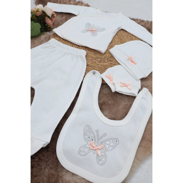 Sema Baby 5 Parça Hastane Çıkışı Zıbın Seti 0-3 Ay - Butterfly