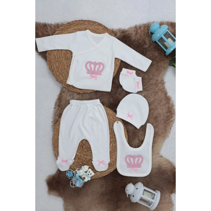Sema Baby 5 Parça Hastane Çıkışı Zıbın Seti 0-3 Ay - Princess