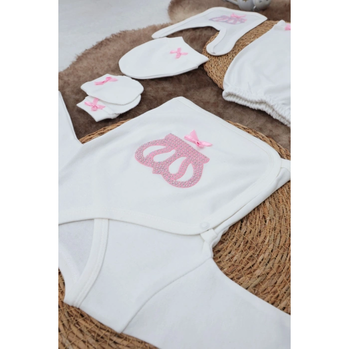 Sema Baby 5 Parça Hastane Çıkışı Zıbın Seti 0-3 Ay - Princess