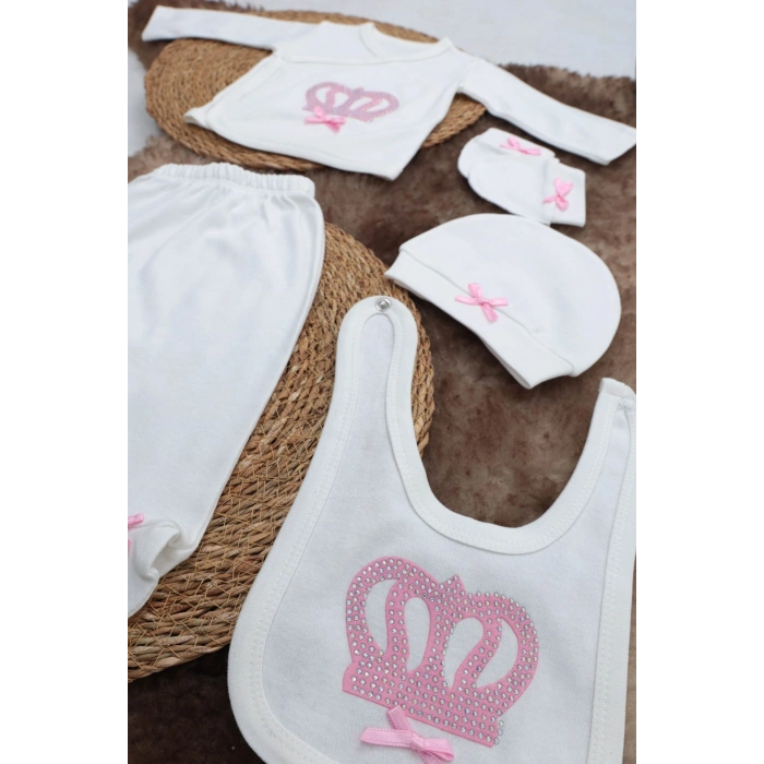 Sema Baby 5 Parça Hastane Çıkışı Zıbın Seti 0-3 Ay - Princess