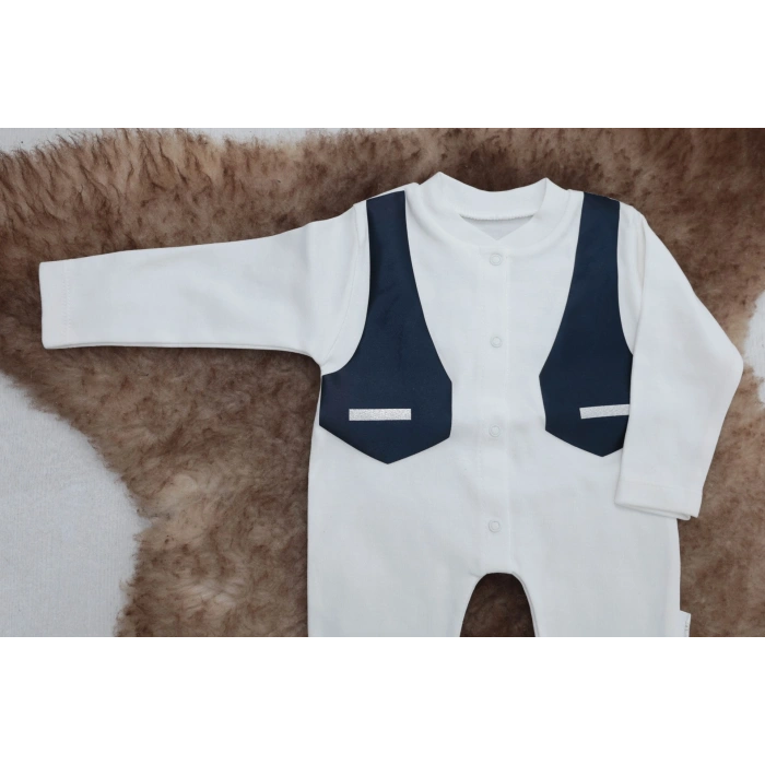 Sema Baby Pamuklu Bebek Tulumu 3-6 Ay - Smokin