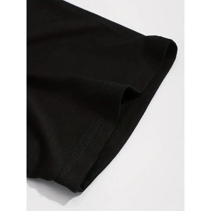 Sporda Günlük Hayata Giyilebilir GYM Baskılı Oversize Bisiklet Yaka Erkek T-shirt - Siyah