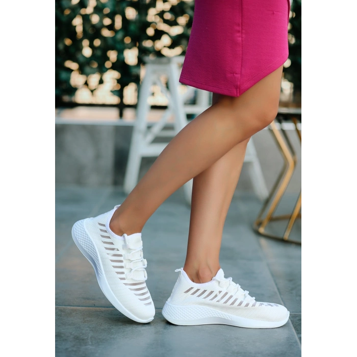 Wina Beyaz Triko Spor Ayakkabı