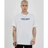 Unisex Bisiklet Yaka Baskılı Oversize T-Shirt - Beyaz