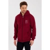 Unisex Tam Fermuarlı Kapşonlu Özel Tasarım SweatShirt - Bordo