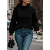 Uzun Kollu Yarı Balıkçı Yaka Triko Bluz