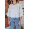 Beyaz Püskül Detaylı Bluz