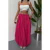 BEL LASTİKLİ BALON ETEK ŞANEL BOY SOFT KUMAŞ - Fuşya