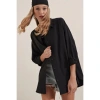 Siyah Oversize Uzun Basic Gömlek 3900