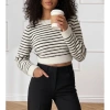 Kadın Uzun Kollu Balıkçı Yaka Crop Triko Bluz