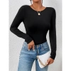 Kadın Uzun Kollu Bisiklet Yaka Süprem Bluz