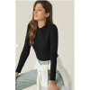 Kadın Uzun Kollu Bisiklet Yaka Süprem Bluz