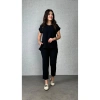 Kadın Kısa Kollu Yuvarlak Yaka Aerobin Bluz Ve Pantolon Ikili Takım