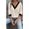 Kadın Uzun Kollu V Yakalı Waffle Bluz