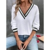 Kadın Uzun Kollu V Yakalı Waffle Bluz