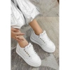 Erbilden Lulu Beyaz Cilt Bağcıklı Spor Ayakkabı