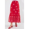 8010 Desenli Şifon Etek - A.Kırmızı