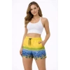 Deniz Şortu Fermuarlı Cepli File Astarlı Hızlı Kuruyan Premium - Sarı