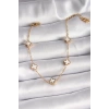 Erb 316L Çelik Gold Renk Beyaz Baby Boy Yonca Model Kadın Bileklik