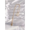 Erb 316L Çelik Gold Renk Beyaz Mineli Karışık Figürlü Tarot Kolye