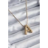 Erb 316L Çelik Gold Renk Bubble "A" Harf Model Kadın Kolye