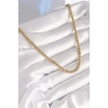 Erb 316L Çelik Gold Renk Burgu Zincir Model Kadın Kolye