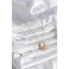 Erb 316L Çelik Gold Renk Güneş Model Vintage Kadın Kolye
