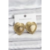 Erb 316L Çelik Gold Renk Kalp Model Kadın Küpe