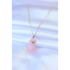 Erb 316L Çelik Gold Renk Kristal Pembe Taş Model Kadın Kolye