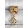 Erb 316L Çelik Gold Renk Sallantı Zirkon Taşlı Çiçek İşlemeli Nomination Charm