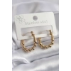 Erb 316L Çelik Gold Renk Topçuk Halka Model Kadın Küpe