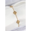Erb 316L Çelik Gold Renk Yonca Kadın Bileklik