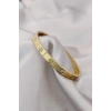 Erb 316L Çelik Gold Renk Zirkon Taşlı Bileklik