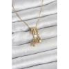 Erb 316L Çelik Gold Zirkon Taşlı Deniz Tema Charmlı Kadın Kolye