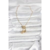 Erb 316L Çelik Gold Zirkon Taşlı Deniz Tema Charmlı Kadın Kolye