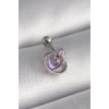 Erb 316L Çelik Gümüş Renk Mor Mineli Kalp Zirkon Taş Detay Tragus Piercing