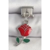 Erb 316L Çelik Gümüş Renk Sallantı Kırmızı Gül Model Nomination Charm