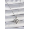 Erb 316L Çelik Gümüş Renk Zincir Zirkon Taşlı Pusula Model Kadın Kolye