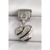 Erb 316L Çelik Gümüş Renk Zirkon Taşlı Kalp Model Nomination Charm