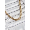 Erb 316L Çelik Halat Model Gold Renk Kadın Kolye
